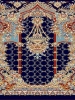 prayer carpet, Tasnim pattern, navy blue