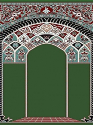 فرش سجاده ای طرح آفاق سبز زمینه ساده - 01