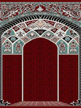 فرش سجاده ای طرح آفاق قرمز طرح دار - 03