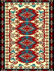 Machine made carpet, tribal pattern, code AB091