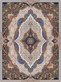 1000 reeds  machine carpet with a density of 3000 Pari Sima design code 1028