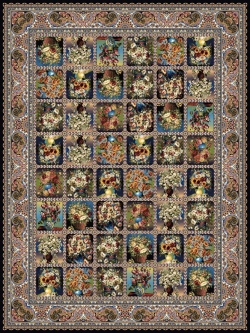 1000 reeds machine carpet Perry Flower design code 1099