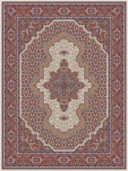 500reeds machine made carpet Heris Mahi pattern